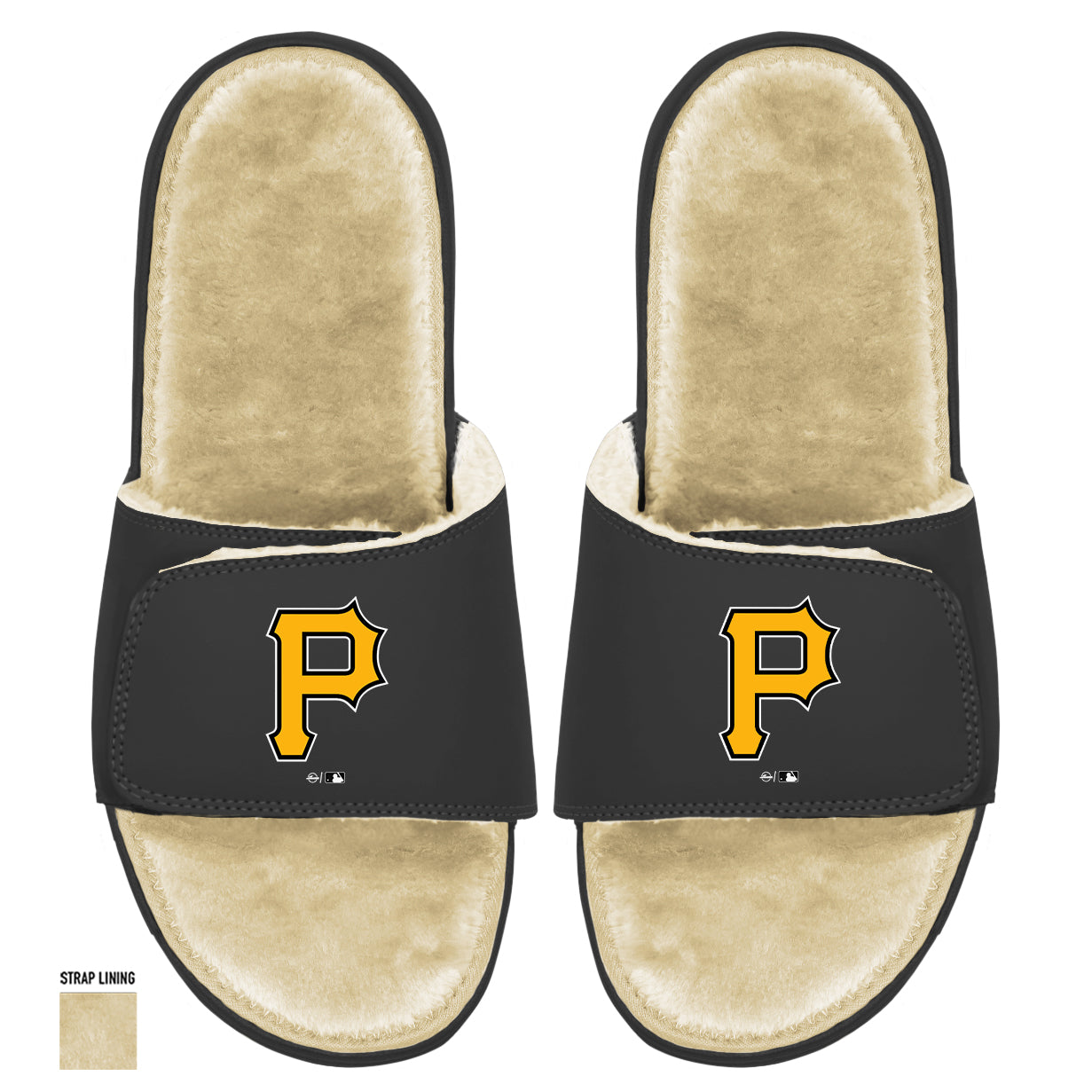 Pittsburgh Pirates Tan Fur Slides