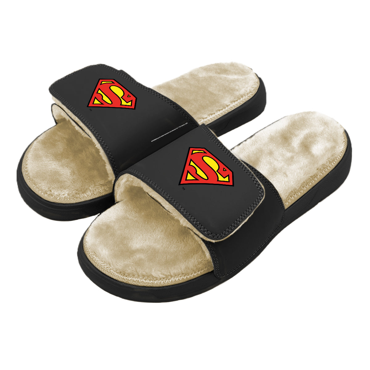 Superman Tan Fur Slides